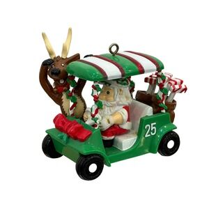 Golf Cart With Santa & Reindeer Christmas Ornament 1995 Ornament Only by Noma